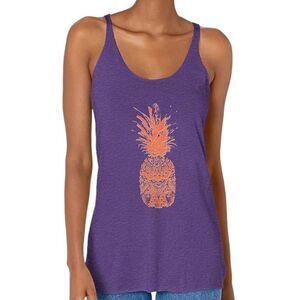 FIFTH SUN Pineapple Henna Racerback Tank Top in Purple Size Small NEW